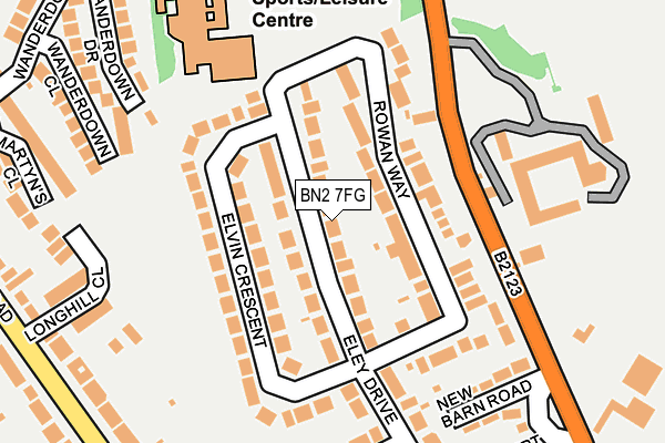 BN2 7FG map - OS OpenMap – Local (Ordnance Survey)