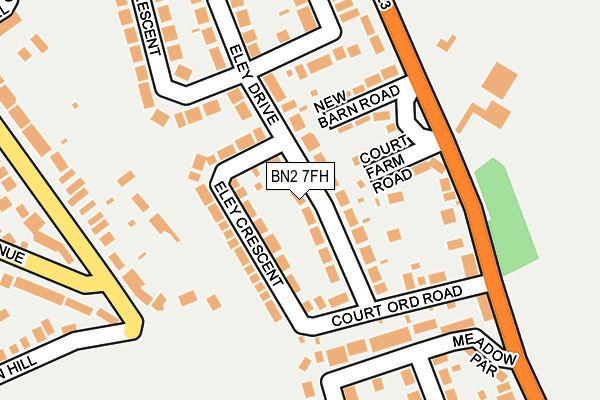 BN2 7FH map - OS OpenMap – Local (Ordnance Survey)