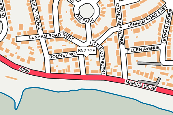 BN2 7GF map - OS OpenMap – Local (Ordnance Survey)