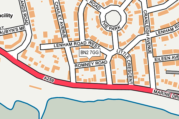 BN2 7GG map - OS OpenMap – Local (Ordnance Survey)
