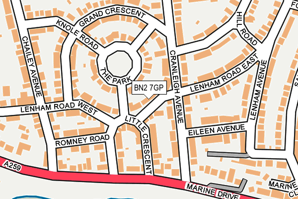 BN2 7GP map - OS OpenMap – Local (Ordnance Survey)