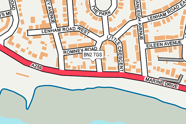 BN2 7GS map - OS OpenMap – Local (Ordnance Survey)