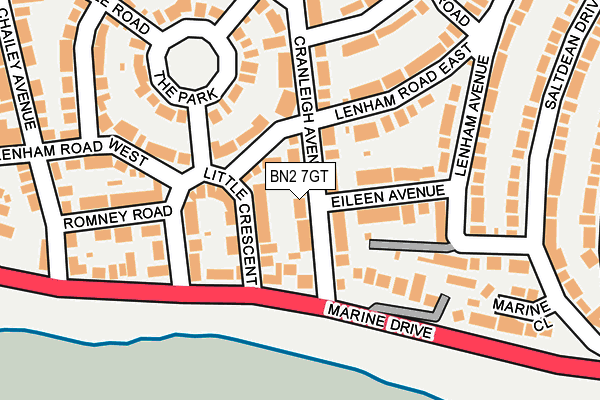 BN2 7GT map - OS OpenMap – Local (Ordnance Survey)