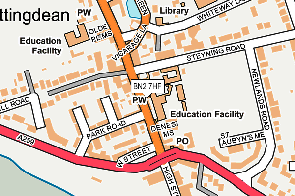 BN2 7HF map - OS OpenMap – Local (Ordnance Survey)