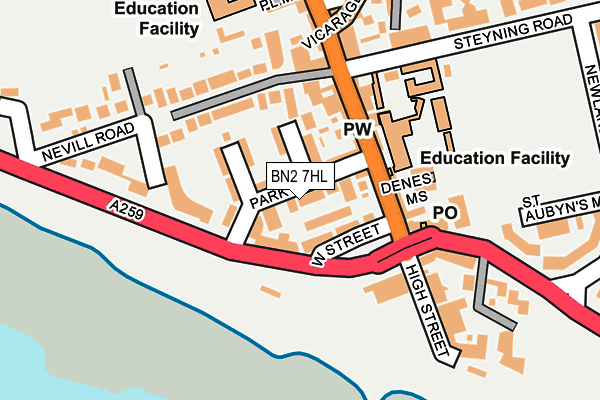 BN2 7HL map - OS OpenMap – Local (Ordnance Survey)