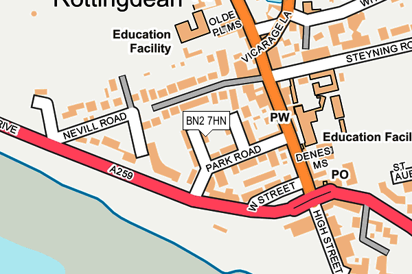 BN2 7HN map - OS OpenMap – Local (Ordnance Survey)