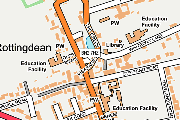 BN2 7HZ map - OS OpenMap – Local (Ordnance Survey)