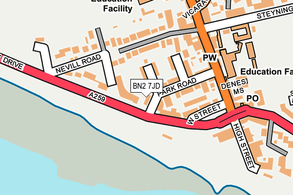 BN2 7JD map - OS OpenMap – Local (Ordnance Survey)