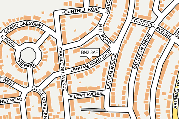 BN2 8AF map - OS OpenMap – Local (Ordnance Survey)