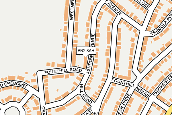 BN2 8AH map - OS OpenMap – Local (Ordnance Survey)
