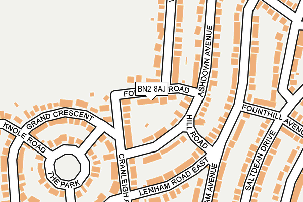 BN2 8AJ map - OS OpenMap – Local (Ordnance Survey)