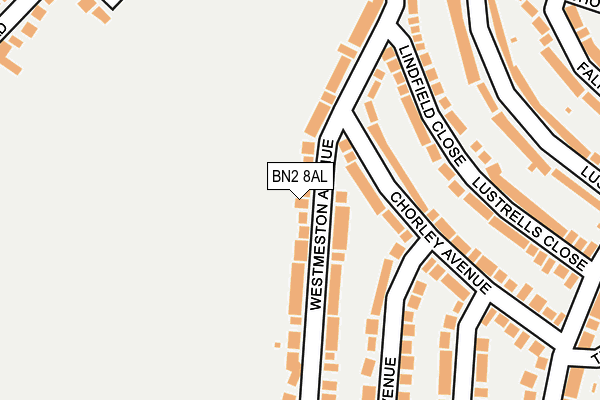 BN2 8AL map - OS OpenMap – Local (Ordnance Survey)