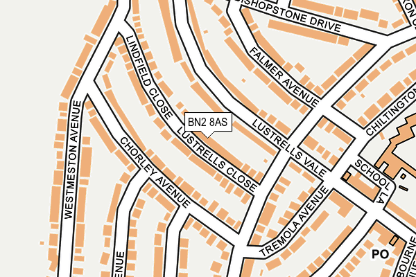 BN2 8AS map - OS OpenMap – Local (Ordnance Survey)