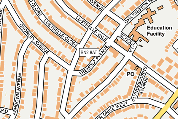 BN2 8AT map - OS OpenMap – Local (Ordnance Survey)