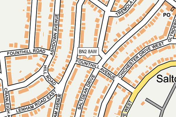 BN2 8AW map - OS OpenMap – Local (Ordnance Survey)