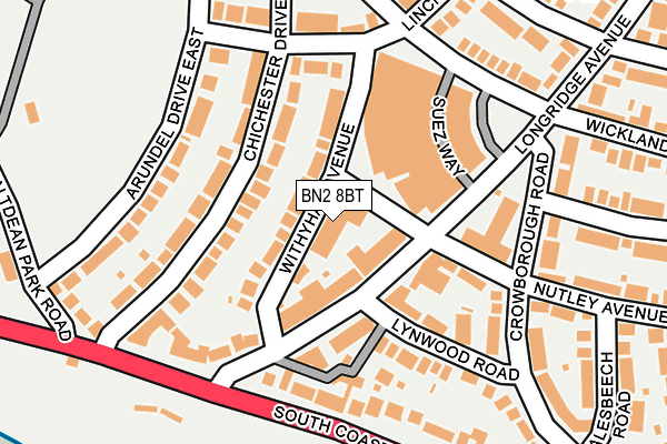 BN2 8BT map - OS OpenMap – Local (Ordnance Survey)