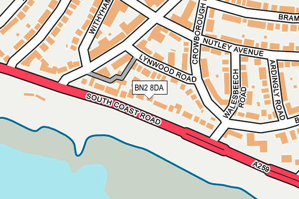 BN2 8DA map - OS OpenMap – Local (Ordnance Survey)