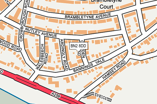 BN2 8DD map - OS OpenMap – Local (Ordnance Survey)