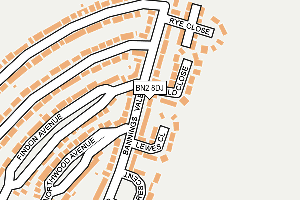 BN2 8DJ map - OS OpenMap – Local (Ordnance Survey)