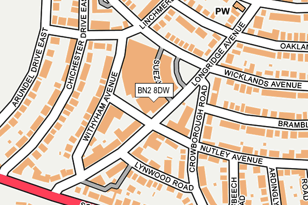 BN2 8DW map - OS OpenMap – Local (Ordnance Survey)