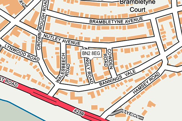 BN2 8EG map - OS OpenMap – Local (Ordnance Survey)