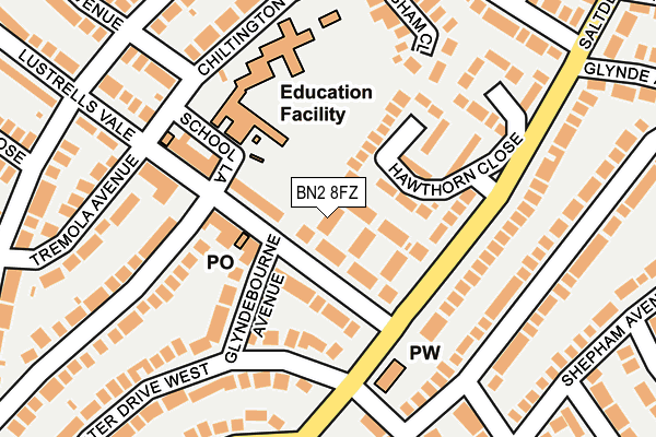 BN2 8FZ map - OS OpenMap – Local (Ordnance Survey)