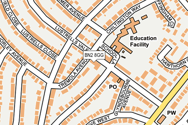 BN2 8GG map - OS OpenMap – Local (Ordnance Survey)