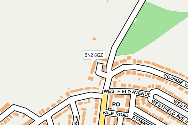 BN2 8GZ map - OS OpenMap – Local (Ordnance Survey)