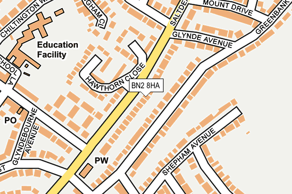 BN2 8HA map - OS OpenMap – Local (Ordnance Survey)