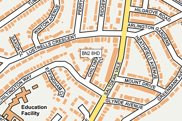 BN2 8HD map - OS OpenMap – Local (Ordnance Survey)