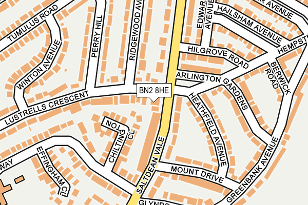 BN2 8HE map - OS OpenMap – Local (Ordnance Survey)