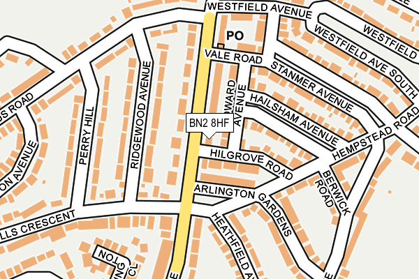 BN2 8HF map - OS OpenMap – Local (Ordnance Survey)
