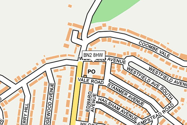 BN2 8HW map - OS OpenMap – Local (Ordnance Survey)