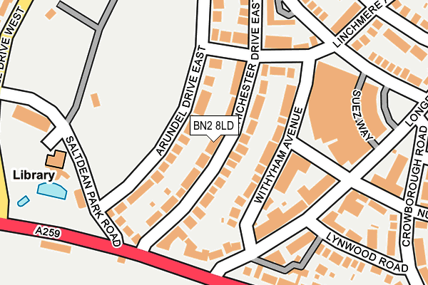 BN2 8LD map - OS OpenMap – Local (Ordnance Survey)