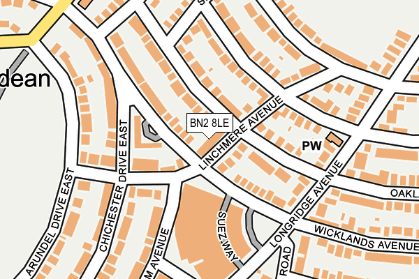 BN2 8LE map - OS OpenMap – Local (Ordnance Survey)