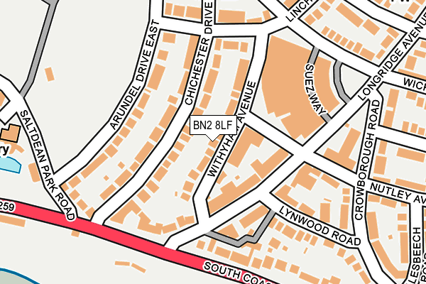 BN2 8LF map - OS OpenMap – Local (Ordnance Survey)