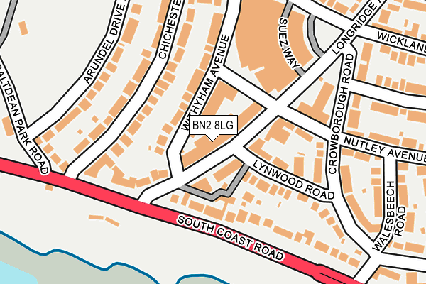 BN2 8LG map - OS OpenMap – Local (Ordnance Survey)