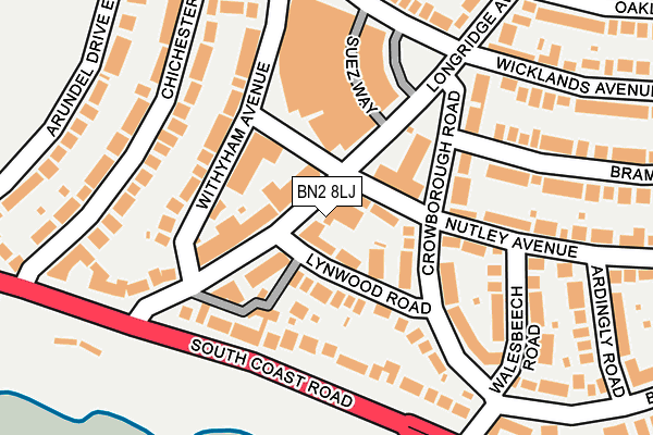 BN2 8LJ map - OS OpenMap – Local (Ordnance Survey)