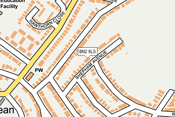 BN2 8LS map - OS OpenMap – Local (Ordnance Survey)