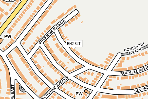 BN2 8LT map - OS OpenMap – Local (Ordnance Survey)