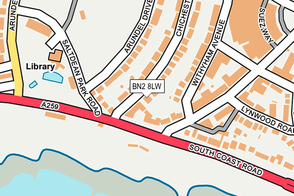 BN2 8LW map - OS OpenMap – Local (Ordnance Survey)