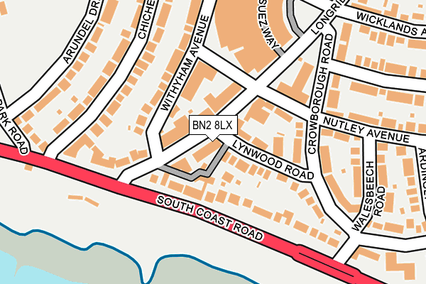 BN2 8LX map - OS OpenMap – Local (Ordnance Survey)