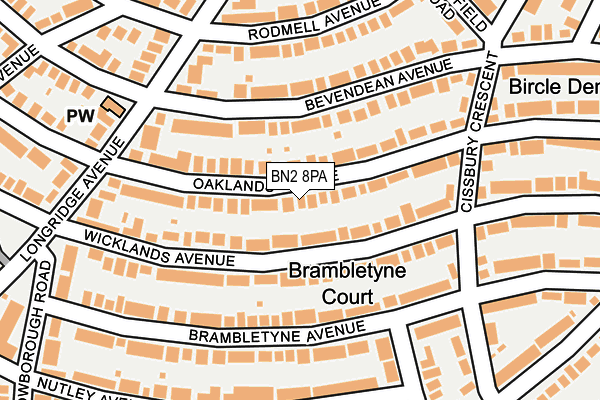 BN2 8PA map - OS OpenMap – Local (Ordnance Survey)