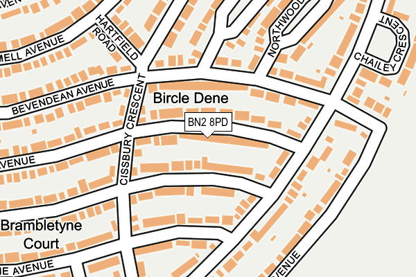 BN2 8PD map - OS OpenMap – Local (Ordnance Survey)