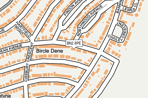 BN2 8PE map - OS OpenMap – Local (Ordnance Survey)