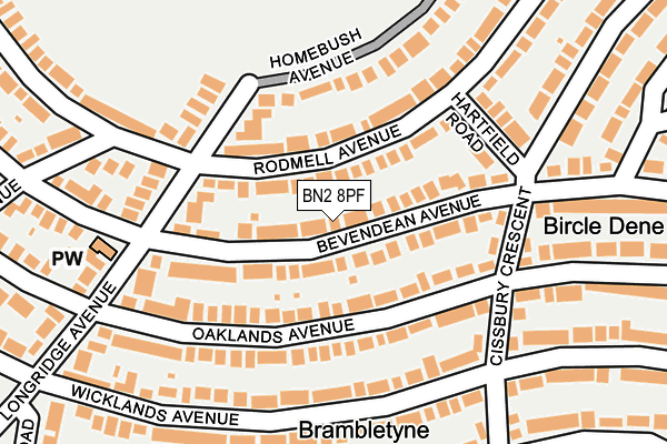 BN2 8PF map - OS OpenMap – Local (Ordnance Survey)