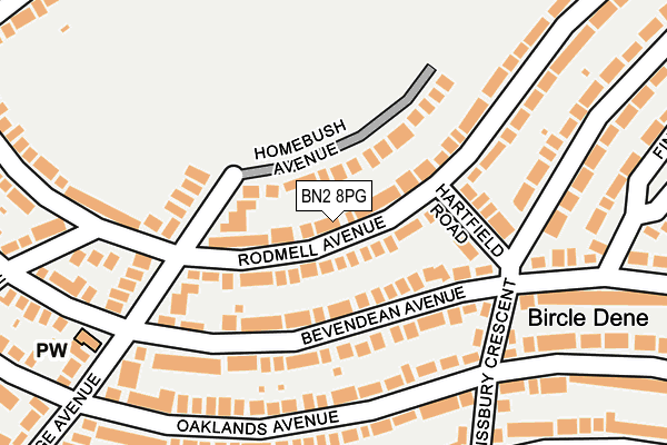 BN2 8PG map - OS OpenMap – Local (Ordnance Survey)