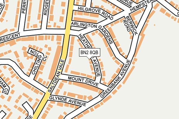 BN2 8QB map - OS OpenMap – Local (Ordnance Survey)