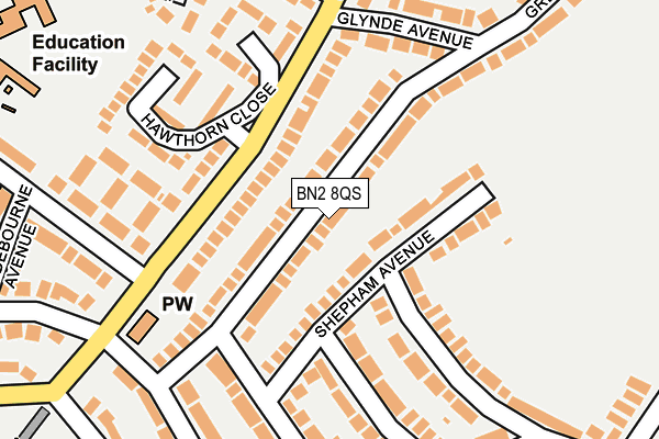 BN2 8QS map - OS OpenMap – Local (Ordnance Survey)