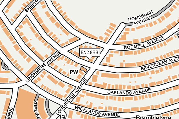 BN2 8RB map - OS OpenMap – Local (Ordnance Survey)